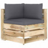 6-tlg. Garten-Lounge-Set mit Kissen Grün Imprägniertes Holz
