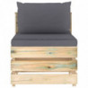 6-tlg. Garten-Lounge-Set mit Kissen Grün Imprägniertes Holz