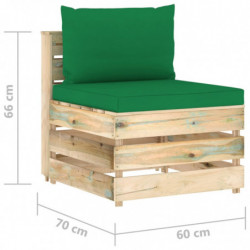 8-tlg. Garten-Lounge-Set mit Kissen Grün Imprägniertes Holz