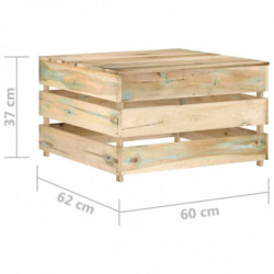 8-tlg. Garten-Lounge-Set mit Kissen Grün Imprägniertes Holz