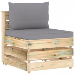 7-tlg. Garten-Lounge-Set mit Kissen Grün Imprägniertes Holz