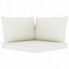 9-tlg. Garten-Lounge-Set mit Kissen Creme