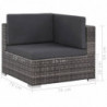 7-tlg. Garten-Lounge-Set Neil mit Auflagen Poly Rattan Grau