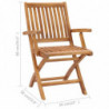 Klappbare Gartenstühle mit Kissen 6 Stk. Massivholz Teak