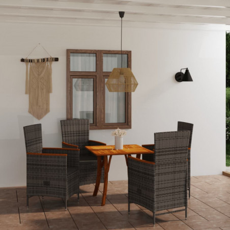 5-tlg. Garten-Essgruppe Grau