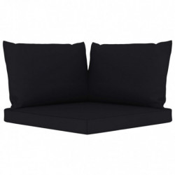 10-tlg. Garten-Lounge-Set mit Schwarzen Kissen