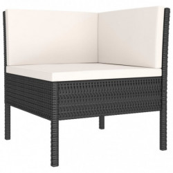 10-tlg. Garten-Lounge-Set Ada mit Auflagen Poly Rattan Schwarz