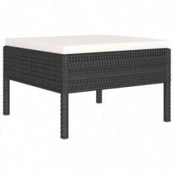 10-tlg. Garten-Lounge-Set Ada mit Auflagen Poly Rattan Schwarz