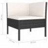 10-tlg. Garten-Lounge-Set Ada mit Auflagen Poly Rattan Schwarz