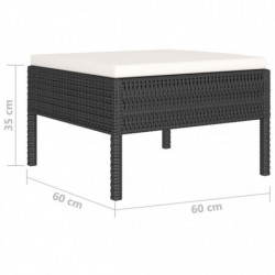 10-tlg. Garten-Lounge-Set Ada mit Auflagen Poly Rattan Schwarz