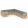 9-tlg. Garten-Lounge-Set mit Kissen Kiefer Massivholz