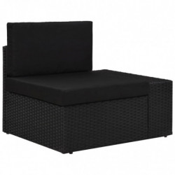 8-tlg. Garten-Lounge-Set Paulus Poly Rattan Schwarz