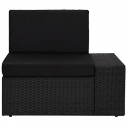 8-tlg. Garten-Lounge-Set Pawel Poly Rattan Schwarz