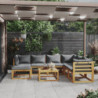 8-tlg. Garten-Lounge-Set mit Auflagen Massivholz Akazie