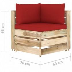 7-tlg. Garten-Lounge-Set mit Kissen Grün Imprägniertes Holz