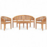 4-tlg. Garten-Lounge-Set Massivholz Teak