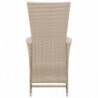 7-tlg. Garten-Essgruppe mit Auflagen Poly Rattan Beige