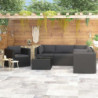 7-tlg. Garten-Lounge-Set Nela mit Auflagen Poly Rattan Schwarz