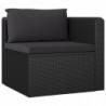 7-tlg. Garten-Lounge-Set Nela mit Auflagen Poly Rattan Schwarz