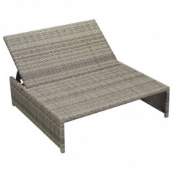 5-tlg. Garten-Lounge-Set Heidje mit Auflagen Poly Rattan Grau