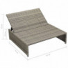 5-tlg. Garten-Lounge-Set Heidje mit Auflagen Poly Rattan Grau