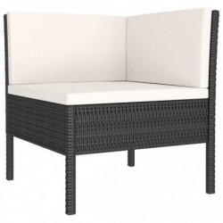 11-tlg. Garten-Lounge-Set mit Auflagen Poly Rattan Schwarz