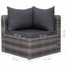 7-tlg. Garten-Lounge-Set mit Kissen Poly Rattan Grau