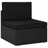 9-tlg. Garten-Lounge-Set mit Kissen Schwarz Poly Rattan