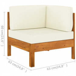 7-tlg. Garten-Lounge-Set Nellie mit Creme Auflagen Massivholz Akazie