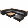 8-tlg. Garten-Lounge-Set Penelope mit Auflagen Poly Rattan Schwarz