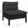 11-tlg. Garten-Lounge-Set mit Kissen Schwarz Kiefer Massivholz