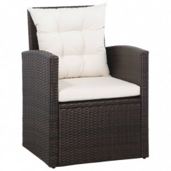 5-tlg. Garten-Lounge-Set Harry mit Auflagen Poly Rattan Braun