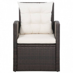 5-tlg. Garten-Lounge-Set Harry mit Auflagen Poly Rattan Braun