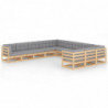 11-tlg. Garten-Lounge-Set Andriane mit Kissen Kiefer Massivholz