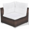 10-tlg. Garten-Lounge-Set Aimée mit Auflagen Poly Rattan Braun