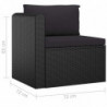 9-tlg. Garten-Lounge-Set mit Kissen Poly Rattan Schwarz