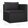 9-tlg. Garten-Lounge-Set mit Kissen Poly Rattan Schwarz