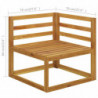 10-tlg. Garten-Lounge-Set mit Auflagen Creme Massivholz Akazie