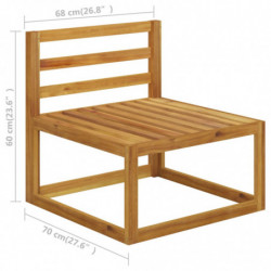 10-tlg. Garten-Lounge-Set mit Auflagen Creme Massivholz Akazie