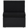 10-tlg. Garten-Lounge-Set Poly Rattan Schwarz