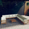 12-tlg. Garten-Lounge-Set mit Kissen Honigbraun Kiefernholz