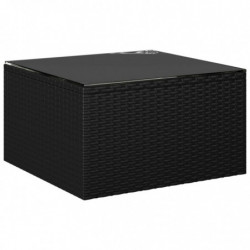 9-tlg. Garten-Lounge-Set mit Kissen Poly Rattan Schwarz