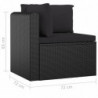 9-tlg. Garten-Lounge-Set mit Kissen Poly Rattan Schwarz