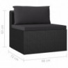 9-tlg. Garten-Lounge-Set mit Kissen Poly Rattan Schwarz