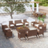 16-tlg. Garten-Lounge-Set mit Auflagen Poly Rattan Braun