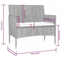 16-tlg. Garten-Lounge-Set mit Auflagen Poly Rattan Braun