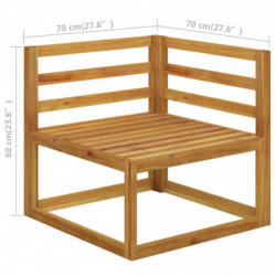 12-tlg. Garten-Lounge-Set mit Auflagen Creme Massivholz Akazie