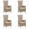 7-tlg. Garten-Essgruppe Poly Rattan Beige