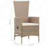 7-tlg. Garten-Essgruppe Poly Rattan Beige