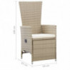 7-tlg. Garten-Essgruppe Poly Rattan Beige